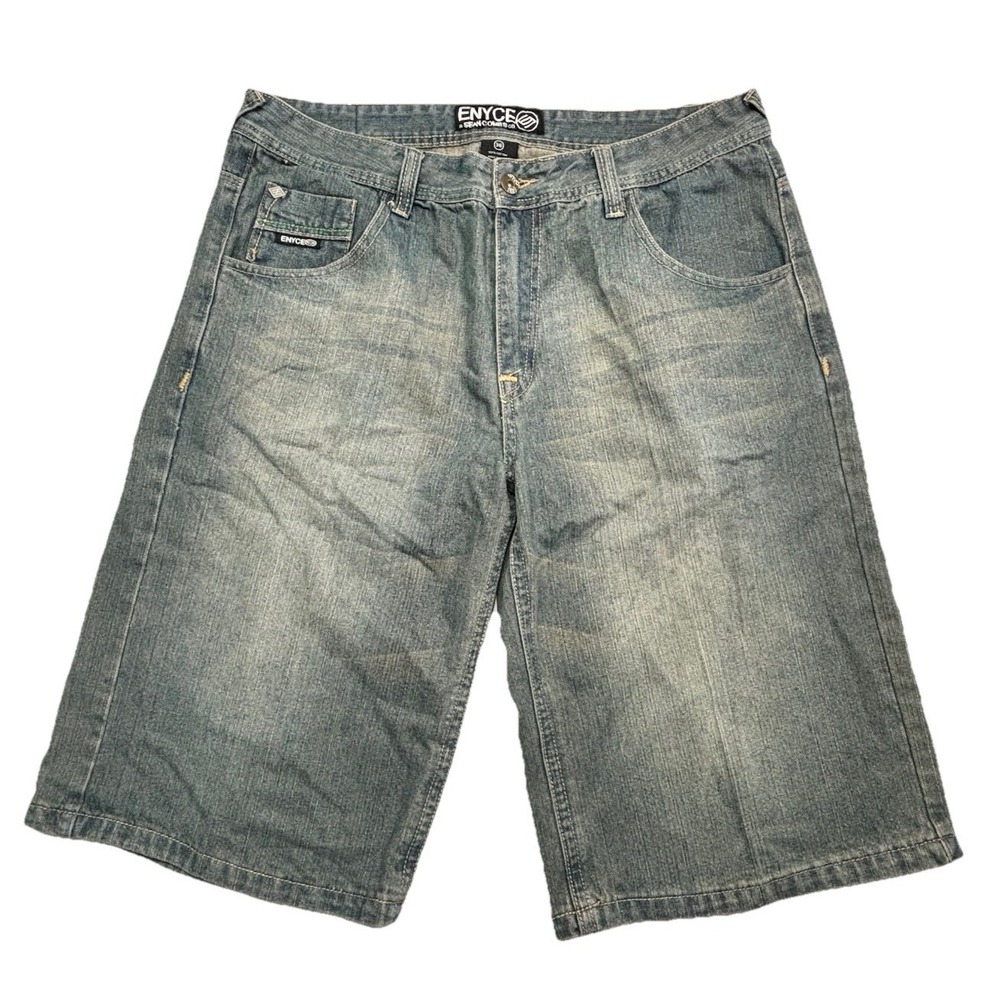 Enyce Denim Shorts Mens 36 Y2K Sean Combs Baggy Distressed Jean Shorts